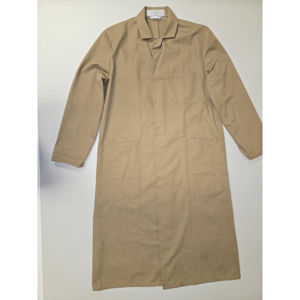 Vintage Kleidung Vetements Clothing KLM Workwear Cotton Long Coat Tan Size L‎